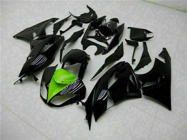 Carenado Moto Kawasaki ZX6R 2009-2012 - Negro Brillante Verde