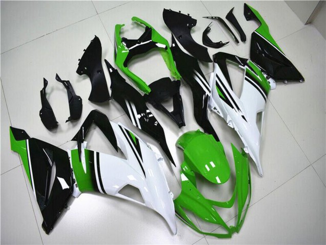 Carenado Moto Kawasaki ZX6R 2013-2018 - Verde Blanco Negro Brillante