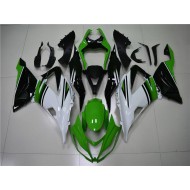 Carenado Moto Kawasaki ZX6R 2013-2018 - Verde Blanco Negro Brillante