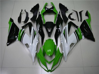 Carenado Moto Kawasaki ZX6R 2013-2018 - Verde Blanco Negro Brillante