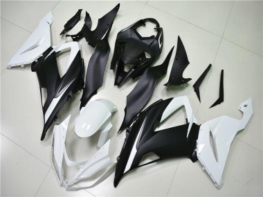 Carenado ABS Kawasaki ZX6R 2013-2018 - Blanco Negro Mate