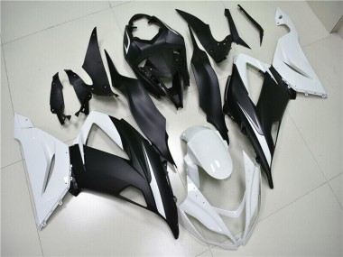 Carenado ABS Kawasaki ZX6R 2013-2018 - Blanco Negro Mate