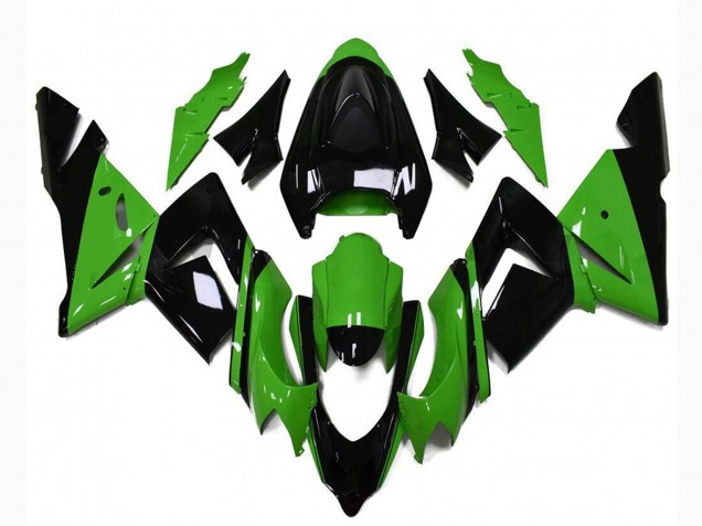 Carenado Moto Kawasaki ZX10R 2004-2005 - Negro Brillante Verde