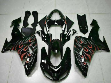 Kits Carenados Moto Kawasaki ZX10R 2006-2007 - Negro Brillante Rojo Llama