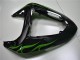 Carenado Moto Kawasaki ZX10R 2006-2007 - Negro Brillante Verde Llama