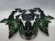 Carenado Moto Kawasaki ZX10R 2006-2007 - Negro Brillante Verde Llama