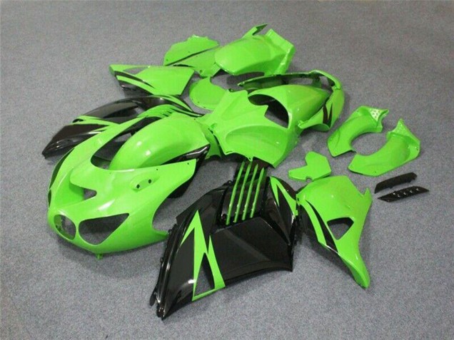 Carenados Moto Kawasaki ZX14R ZZR1400 2006-2011 - Verde Negro Brillante