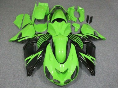 Carenados Moto Kawasaki ZX14R ZZR1400 2006-2011 - Verde Negro Brillante