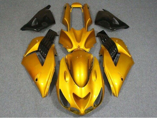 Carenado Moto Kawasaki ZX14R ZZR1400 2006-2011 - Oro Negro Brillante