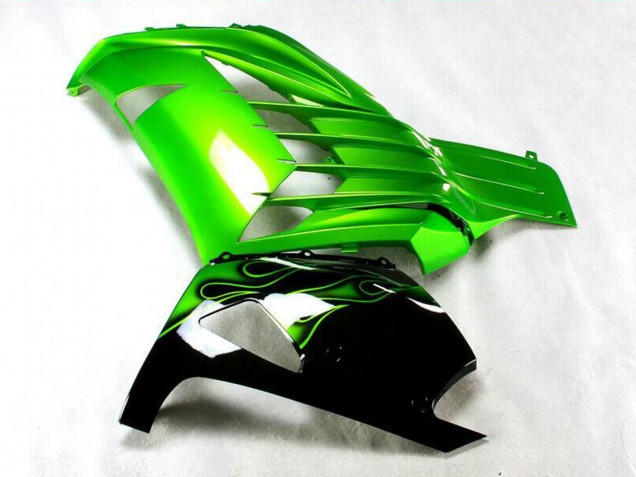 Carenados Moto Kawasaki ZX14R ZZR1400 2012-2024 - Verde Negro Brillante