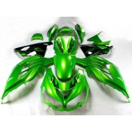Carenado Moto Kawasaki ZX14R ZZR1400 2012-2024 - Verde Negro Brillante
