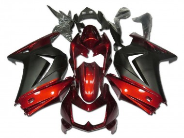 Carenado Moto Kawasaki EX250 2008-2012 - Rojo Negro Mate