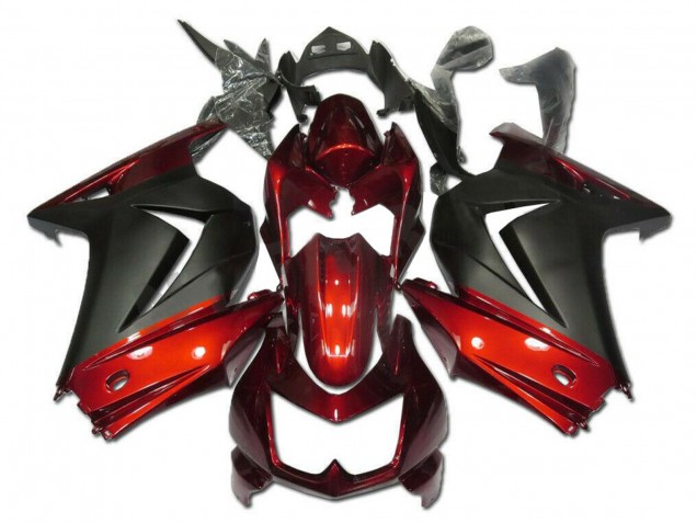 Carenado Moto Kawasaki EX250 2008-2012 - Rojo Negro Mate