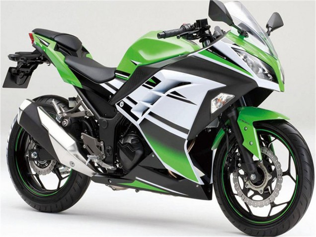 Carenado Moto Kawasaki Ninja 300 EX300R 2013-2024 - Verde Blanco Negro Raya