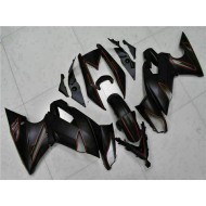 Carenado Moto Kawasaki EX650 2009-2011 - Negro Mate Rojo Raya