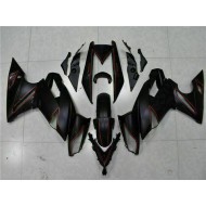 Carenado Moto Kawasaki EX650 2009-2011 - Negro Mate Rojo Raya