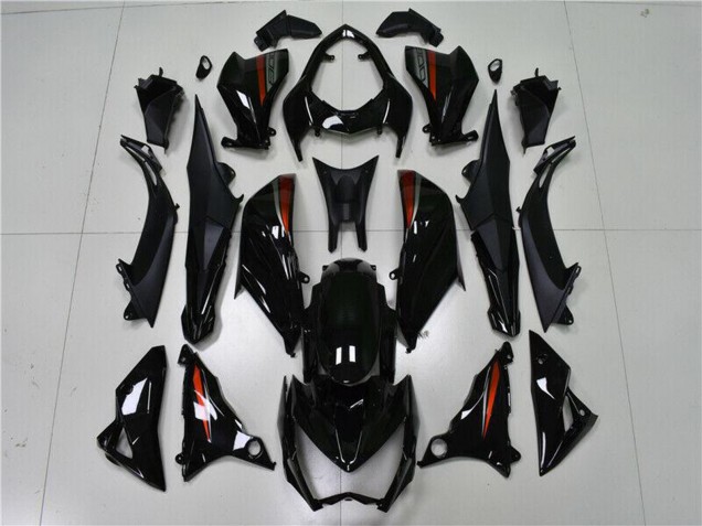 Carenado Moto Kawasaki Z800 2013-2018 - Negro Brillante Rojo Plata