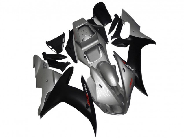 Carenado Moto Yamaha YZF R1 2002-2003 - Plata Negro Mate