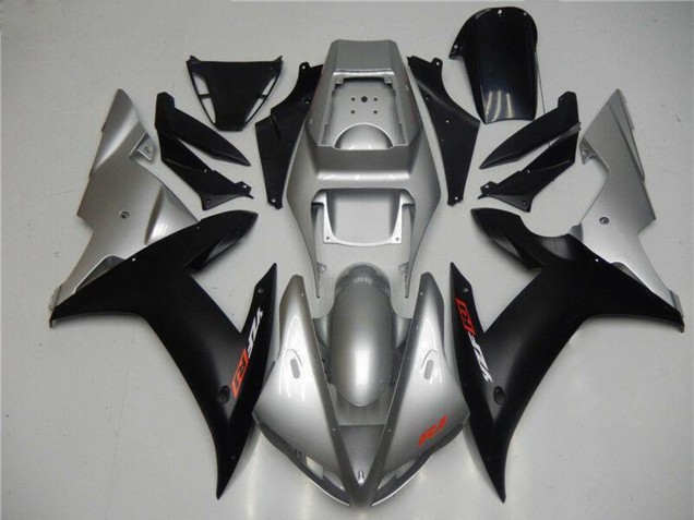 Carenado Moto Yamaha YZF R1 2002-2003 - Plata Negro Mate