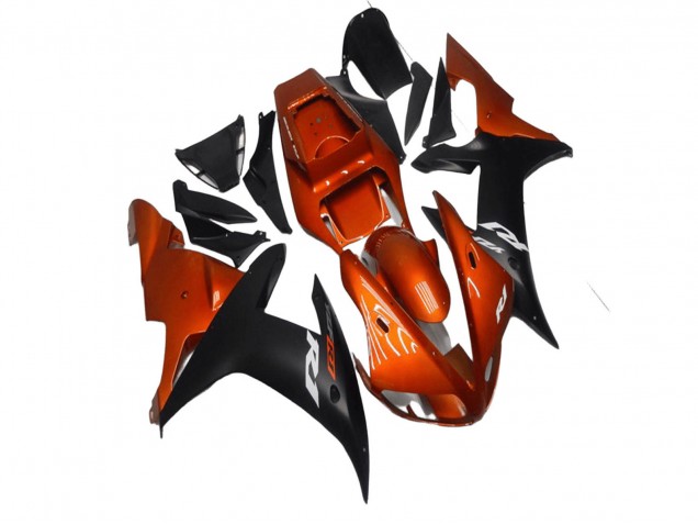 Carenado Moto Yamaha YZF R1 2002-2003 - Naranja Negro Mate