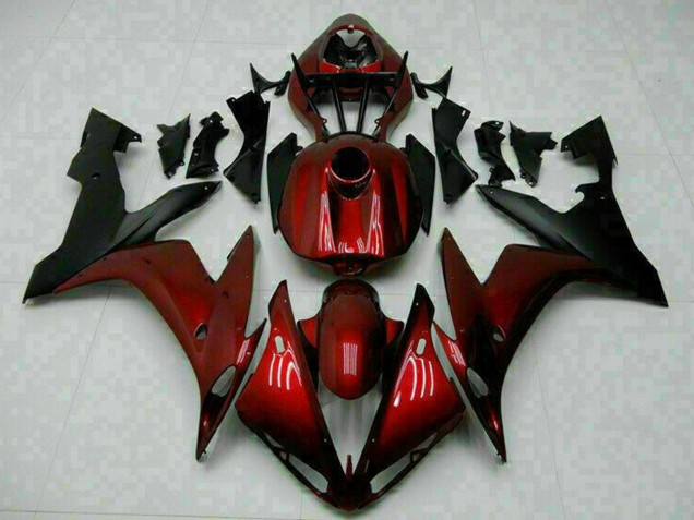 Carenado Moto Yamaha YZF R1 2004-2006 - Rojo Granate Negro Mate