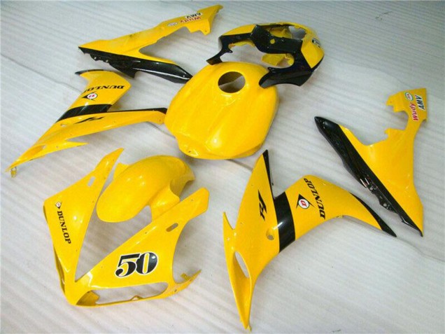 Carenado Moto Yamaha YZF R1 2004-2006 - Amarillo Negro Brillante Dunlop 50