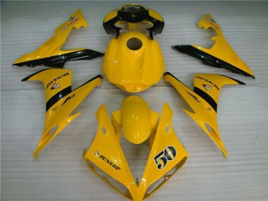 Carenado Moto Yamaha YZF R1 2004-2006 - Amarillo Negro Brillante Dunlop 50