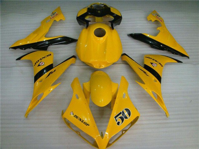 Carenado Moto Yamaha YZF R1 2004-2006 - Amarillo Negro Brillante Dunlop 50