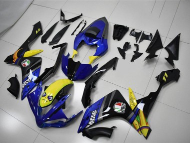 Carenado Moto Yamaha YZF R1 2007-2008 - Azul Amarillo Negro Tiburón