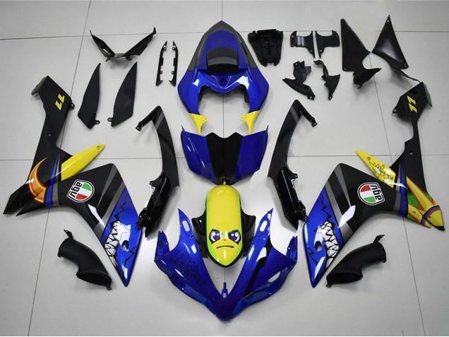Carenado Moto Yamaha YZF R1 2007-2008 - Azul Amarillo Negro Tiburón