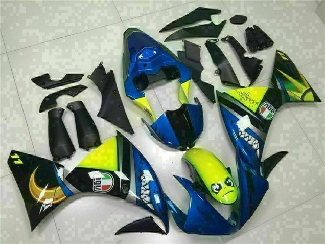 Carenado Moto Yamaha YZF R1 2009-2011 - Azul Amarillo Tiburón