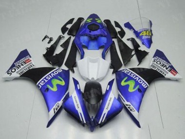 Carenado Moto Yamaha YZF R1 2012-2014 - Azul Blanco Negro Verde MoviStar Yamalube ENEOS