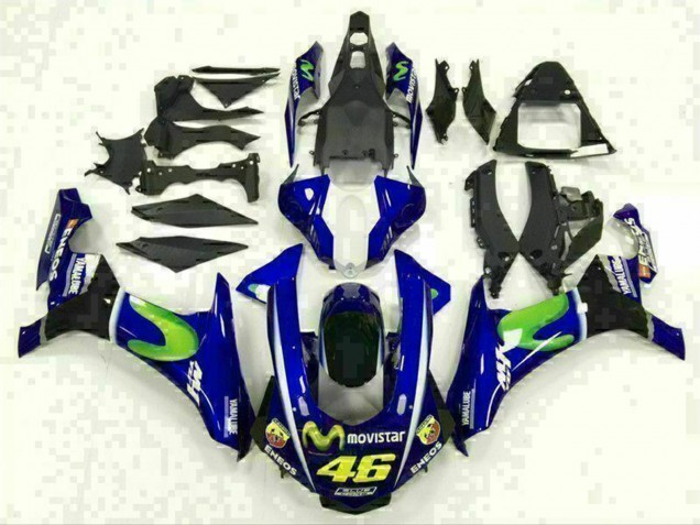 Carenado Moto Yamaha YZF R1 2015-2019 - Azul Plata Negro Verde MoviStar