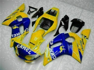 Carenado Moto Yamaha YZF R6 1998-2002 - Amarillo Azul Blanco Camello Motul