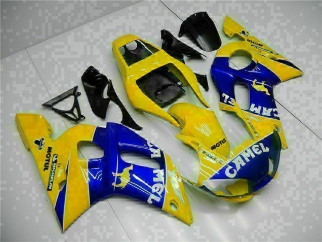 Carenado Moto Yamaha YZF R6 1998-2002 - Amarillo Azul Blanco Camello Motul