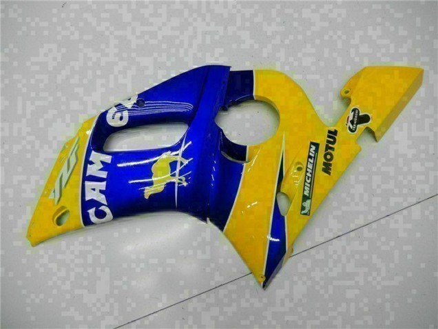 Carenado Moto Yamaha YZF R6 1998-2002 - Amarillo Azul Blanco Camello Motul