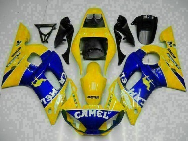 Carenado Moto Yamaha YZF R6 1998-2002 - Amarillo Azul Blanco Camello Motul