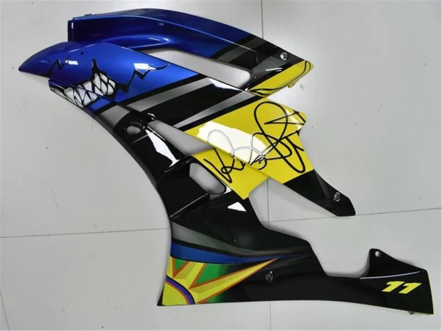 Carenado Moto Yamaha YZF R6 2006-2007 - Azul Amarillo Negro Brillante Tiburón