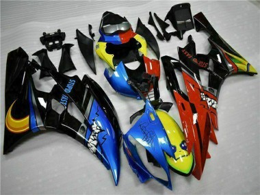 Carenado Moto Yamaha YZF R6 2006-2007 - Amarillo Azul Rojo Negro Brillante Tiburón