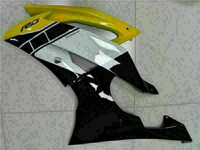 Carenado Moto Yamaha YZF R6 2008-2016 - Amarillo Blanco Negro Brillante