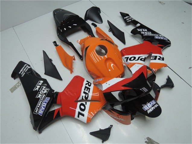 Kits Carenados Moto Honda CBR600RR 2003-2004 - Naranja Blanco Rojo Negro Brillante Repsol