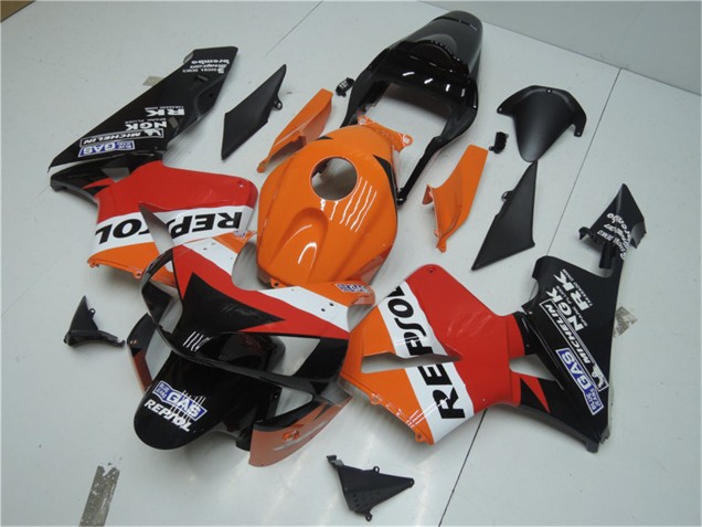 Kits Carenados Moto Honda CBR600RR 2003-2004 - Naranja Blanco Rojo Negro Brillante Repsol
