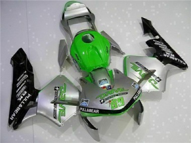 Carenados Moto Honda CBR600RR 2003-2004 - Plata Verde Negro Brillante