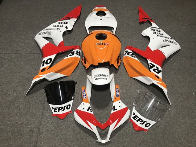Carenado Moto Honda CBR600RR 2007-2008 - Naranja Blanco Rojo Negro Brillante Repsol Estilo