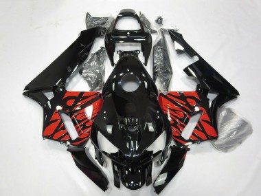 Carenados Moto Honda CBR600RR 2005-2006 - Negro Brillante Tribal Rojo
