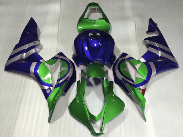 Carenados Moto Honda CBR600RR 2007-2008 - Azul Verde Plata Captain America