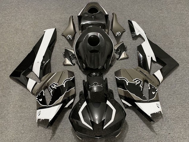 Carenados Moto Honda CBR600RR 2013-2023 - Negro FibraCarbono Blanco Toro
