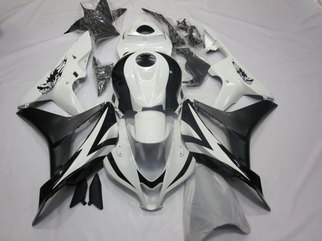 Carenados Moto Honda CBR600RR 2007-2008 - Blanco Negro Mate OEM Estilo