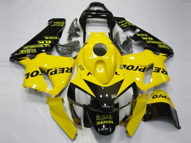 Carenados Moto Honda CBR600RR 2003-2004 - Amarillo Negro Brillante Repsol
