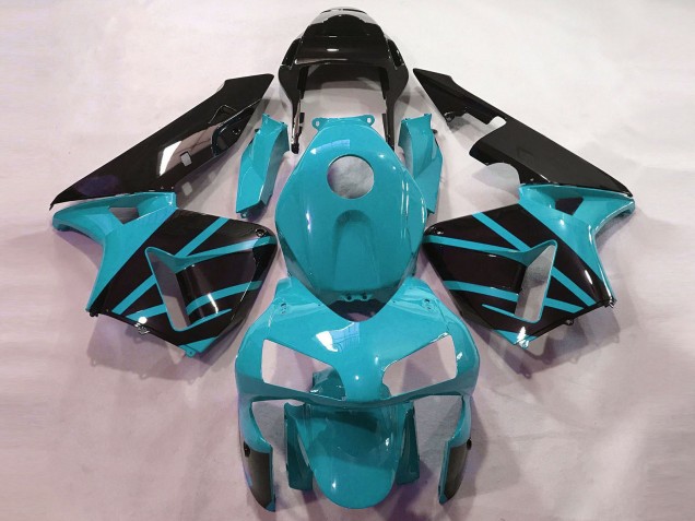 Carenados Moto Honda CBR600RR 2003-2004 - Azul Claro Negro Brillante OEM Estilo